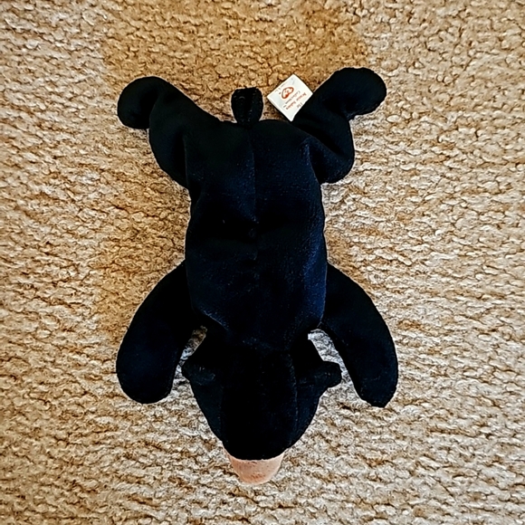Vintage TY Retired Beanie Baby BLACKIE The Black Bear No Hang Tag - Picture 3 of 6
